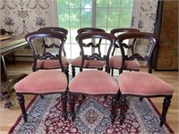 Set of 6 late Victorian balloon back side chairs