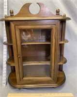 Solid Wood Curio Cabinet Hanging or Table Top