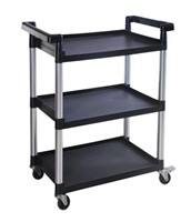 MaxWorks 80774 3-Shelf Utility Plastic Cart with