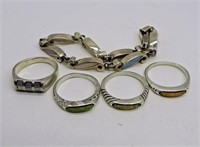 Natural Gemstone Rings & Bracelet 925