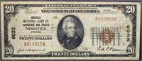 1929 National Bank of Norfolk $20 note