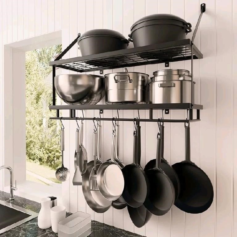 KES Pot Rack 30 Inches Kitchen Pot and Pan Organiz