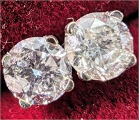 $1585 14K  Diamond (0.52,I1-3,F-H) Earrings