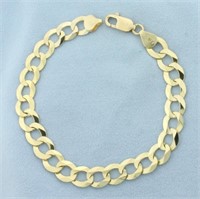 Mens Curb Link Bracelet in 10k Yellow Gold