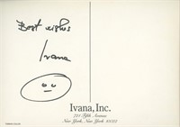 Ivana Trump signed photo postcard