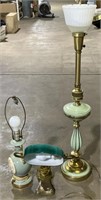 (E) Vintage Brass and Porcelain Lamps 36 1/2”