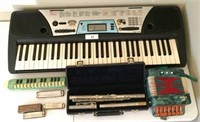 Yamaha Keyboard, flute, harmonicas, &  accordion