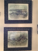HANDSOME PAIR OF VICTORIAN FRAMED PICTURES: