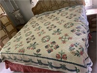 King size quilt with flowers