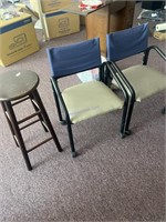 Barstool and 2 chairs