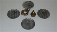 4 Wendell August Pewter Coasters +