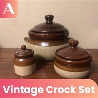 Vintage Ceramic Crock Set