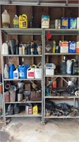 Two Shelves With Contents - Asst. Oil, Funnels