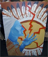 Native American Oil on Canvas 24" x 36"