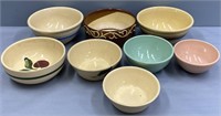Kitchen Pottery Mixing Bowls Lot