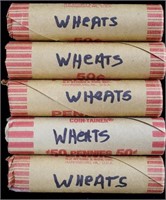 5 Rolls of Wheat Cents (one lot)