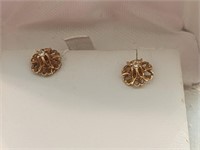 Pair of sterling silver diamond earrings