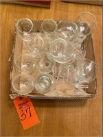Small goblets, stemmed cut glass glasses