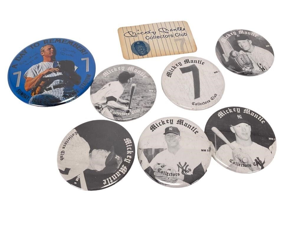 Mickey Mantle Club Membership Buttons