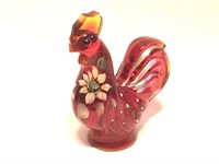Fenton "Ruby, the Rooster" Amber Art Glass Figure
