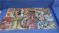 12 Vintage Comic Books incl Defenders, Daredevil