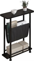 Side Table w/Holder  Metal Frame  Espresso