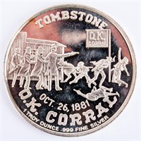 Coin Tombstone 1 Troy ounce of .999 Silver