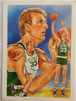 Two 1990 Larry Bird Hoops cards both raw