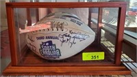 SIGNED FOOTBALL AND SHADOW BOX