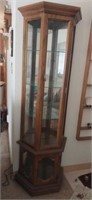 Oak curio display cabinet