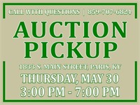 Auction Pickup: Thursday, May 30 | 3pm-7pm
