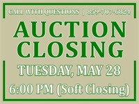 Auction Close Tuesday, May 28th | 6:00pm