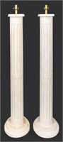 Michael Taylor Attr. Plaster Column Floor Lamps, 2