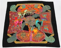 Hermes, "Art des Steppes" Silk Scarf in Black