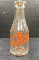 Vintage Gold Bloom Milk Glass Bottle