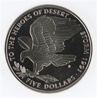 COLLECTIBLES DESERT STORM FIVE DOLLARS COIN