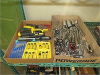 Ratchets, Sockets, & Screw Drivers, 2 trays