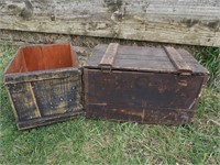2 Old Wood Boxes