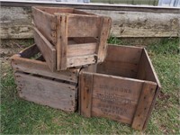 3 Old Wood Crates