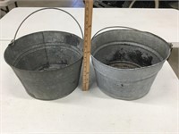 Galvanized buckets (pair)
