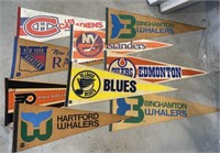 9 vintage Hockey pennants