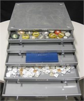 Dentsply Metal 5 Drawer Watch Parts Cabinet
