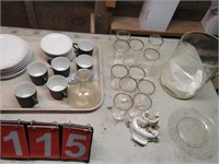 GROUP- PLATES, MUGS, GLASSES, CANISTER AND MORE