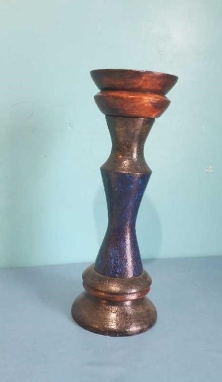 Vintage wood candlestick 18" tall