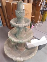 Three-tier outdoor water fountain with pump made