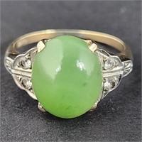 10k Jade Ring Sz. 7..25
