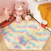 Pink Rugs for Girls Room  Hexagon  4.6' Pink