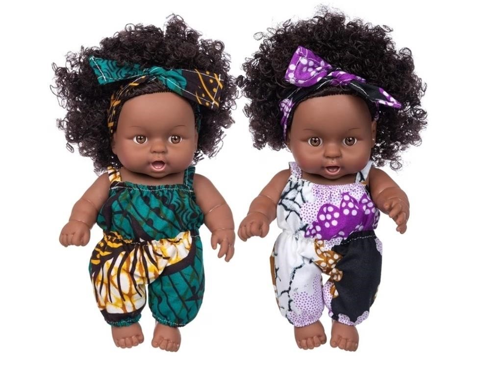 Ecore Fun 2 Pcs 8 Inch Black Baby Doll and