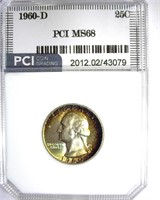 1960-D Quarter PCI MS68 WONDERFUL TONING