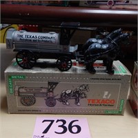 ERTL TEXACO HORSE AND TANKER DIE-CAST BANK 9 IN